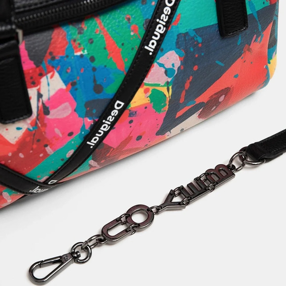 Desigual Briefcase Bag Strips Logo - Picture 4 of 5